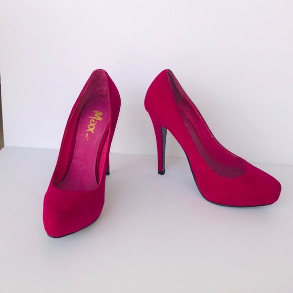Mixx Shuz Shoes - Mixx Shuz Dark Pink Magenta High Heel Pumps